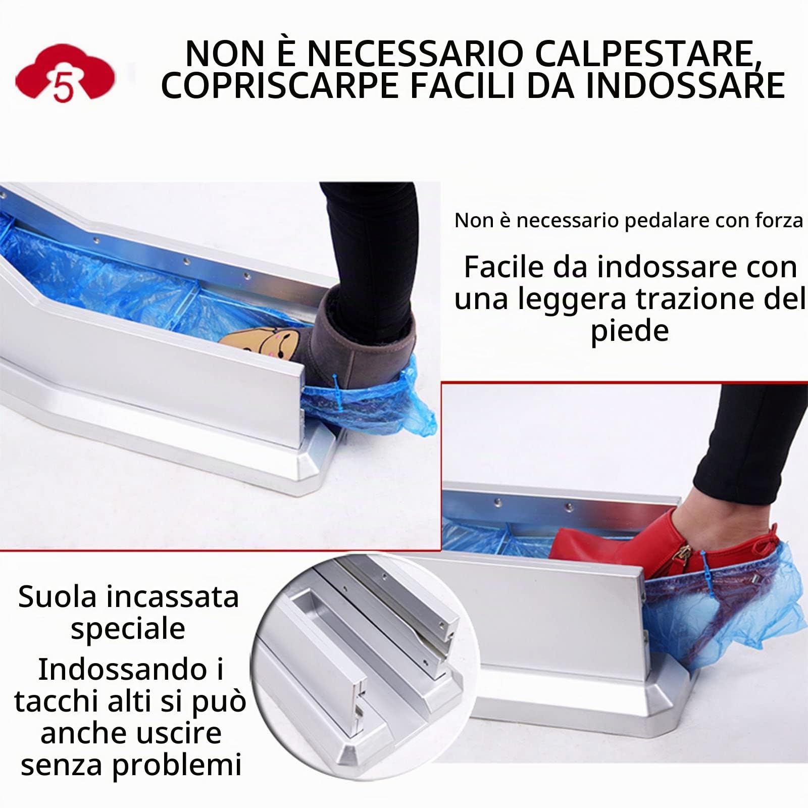 Copristivali Copriscarpe durevoli, distributore Automatico di Copriscarpe Senza elettricità Richiesta, Tira Il deflettore per L'Ufficio in Aula Domestica