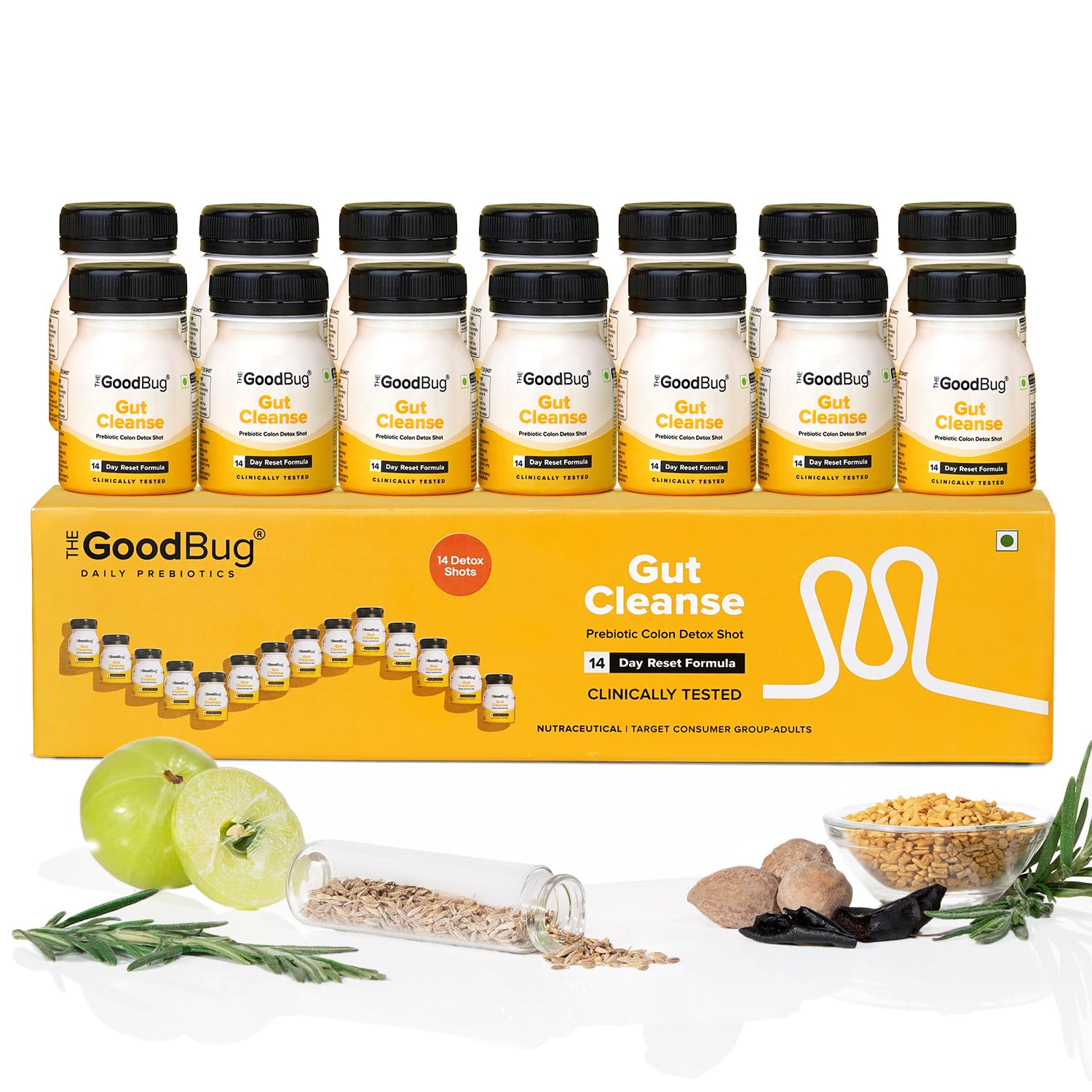 The Good Bug Gut Cleanse - 28 Prebiotic Colon Detox Shots | Improves Probiotic Activity, Gut Health & Digestion | Tackles Bloating, Gas & Constipation