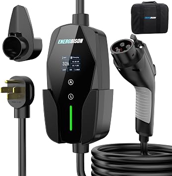 Level 2 EV Charger, 32A/7KW Electric Vehicle Portable Charger with 25FT Cable, Home EV Charging Station, 240V NEMA 14-50 Plug, for All SAE J1772
