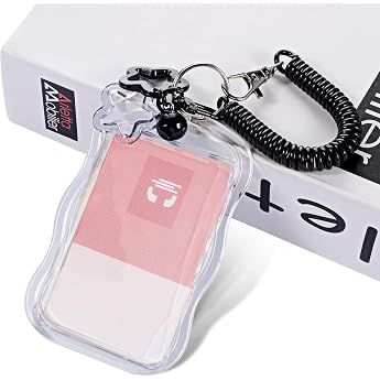SHENLIU 1 x Photocard Holder Acrylic K-pop Photocard Holder Photo Card Holder ID Cover K-pop Photocards with Key Ring for Idol Albums Cards Bank Photo Student Bus Card Pendant