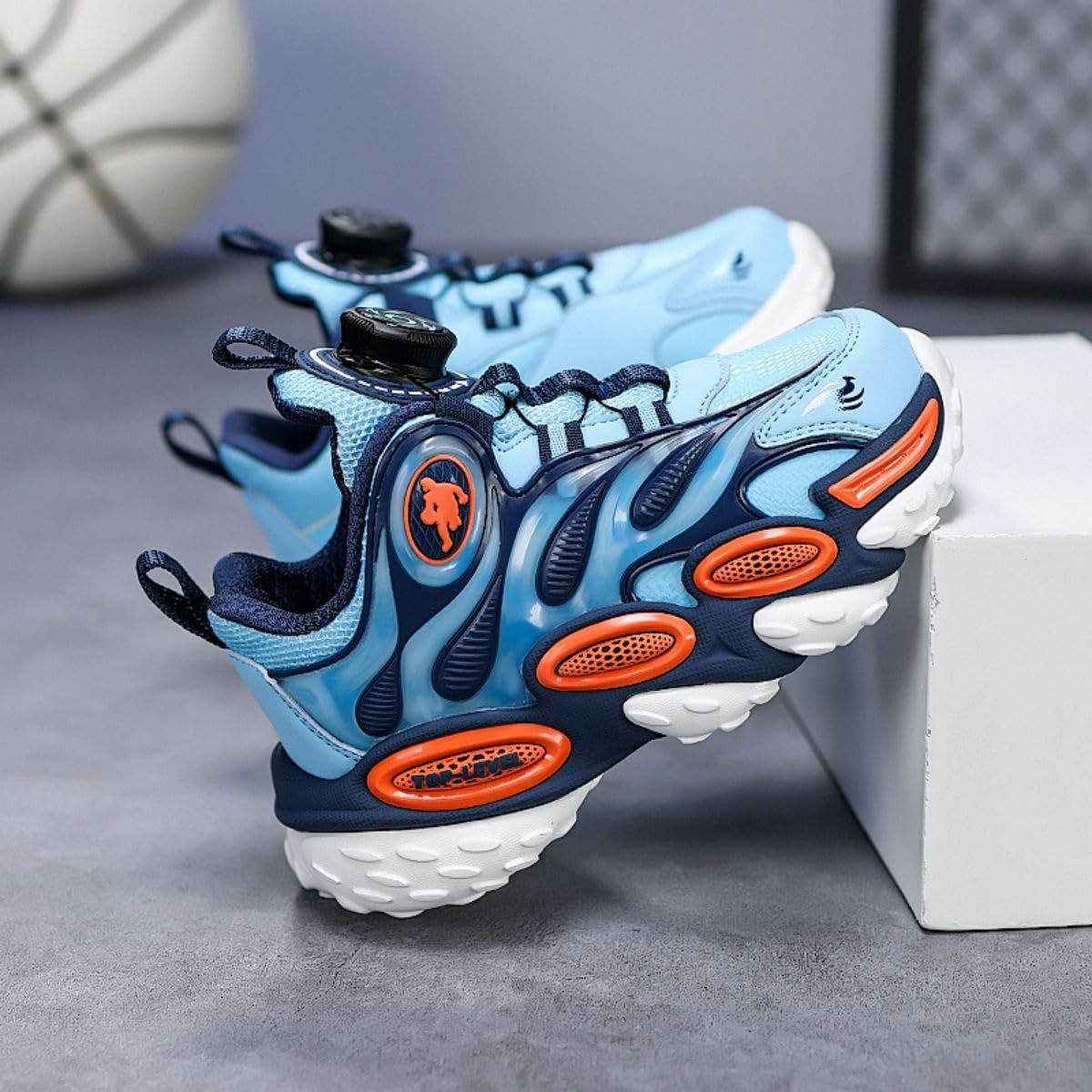 Chaussures de Basket-Ball, Chaussures de Basket-Ball pour Enfants, Chaussures de Sport avec Velcro, Chaussures de Sport