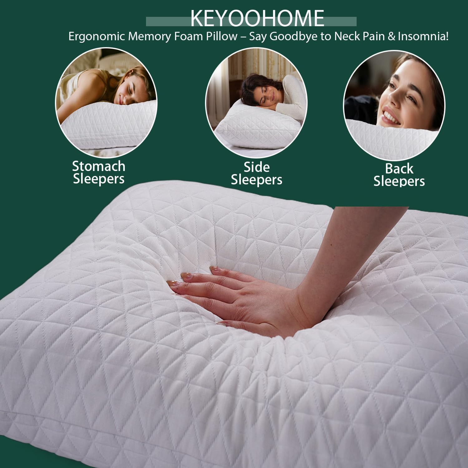 Shredded Memory Foam Pillows for Sleeping,Bed Pillows Queen Size Set of 2 Pack Cooling Adjustable,Good for Side and Back Sleeper with Washable Removable Cover - Image 6