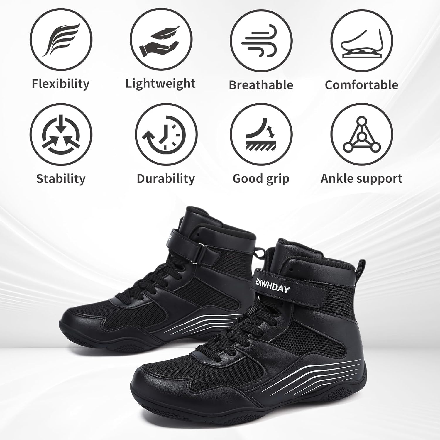 BKWHDAY Kids Wrestling Shoes Youth Boys Girls Boxing Shoes Lightweight Breathable Non Slip for Fitness Powerlifting - Image 6