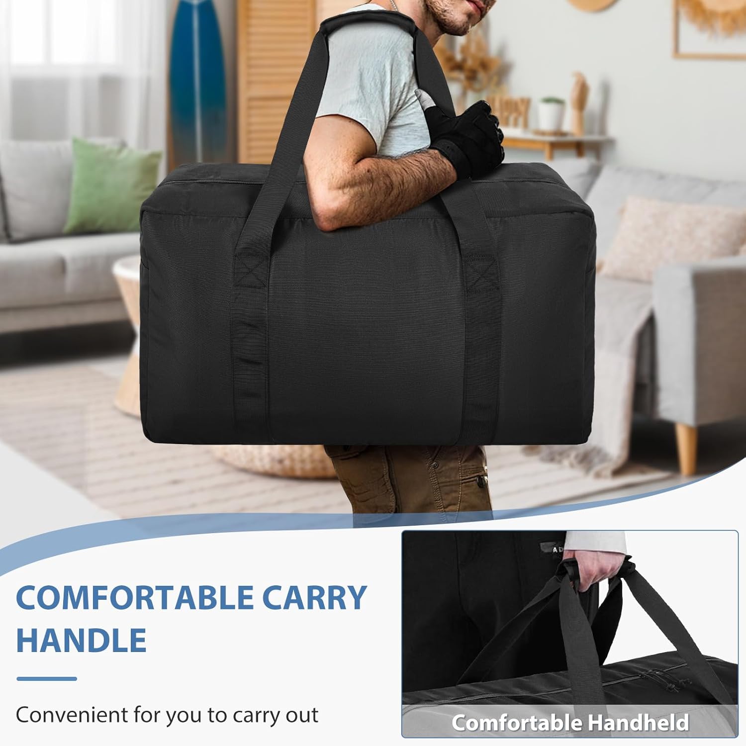 Large Travel Duffle Bag, 60L Gear Bag for Men and Women, Storage Bag Ideal for Overnight Camping and Weekend Getaways - Image 4