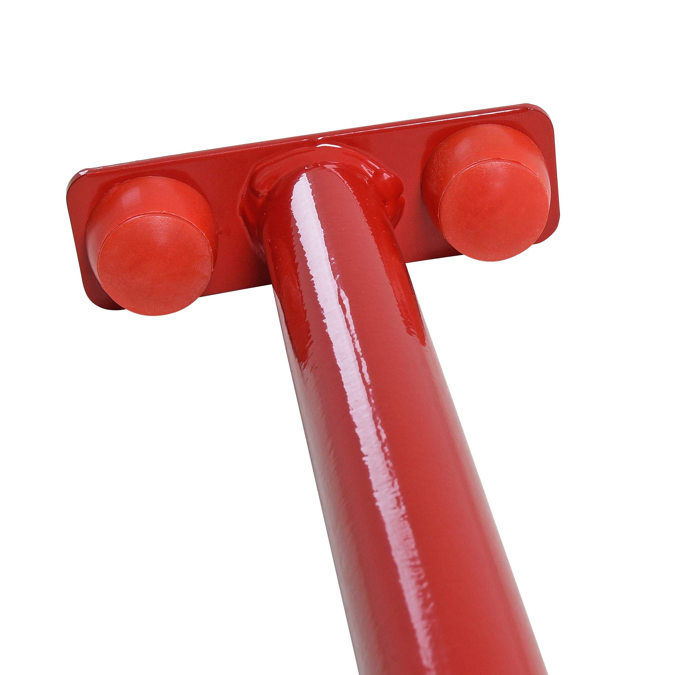 ESTEXO Reckstange Turnstange Klimmzugstange Kletterstange Turnreck Metallreck Gymnastik Gymnastikstange RAL3020 (Rot) 125 cm