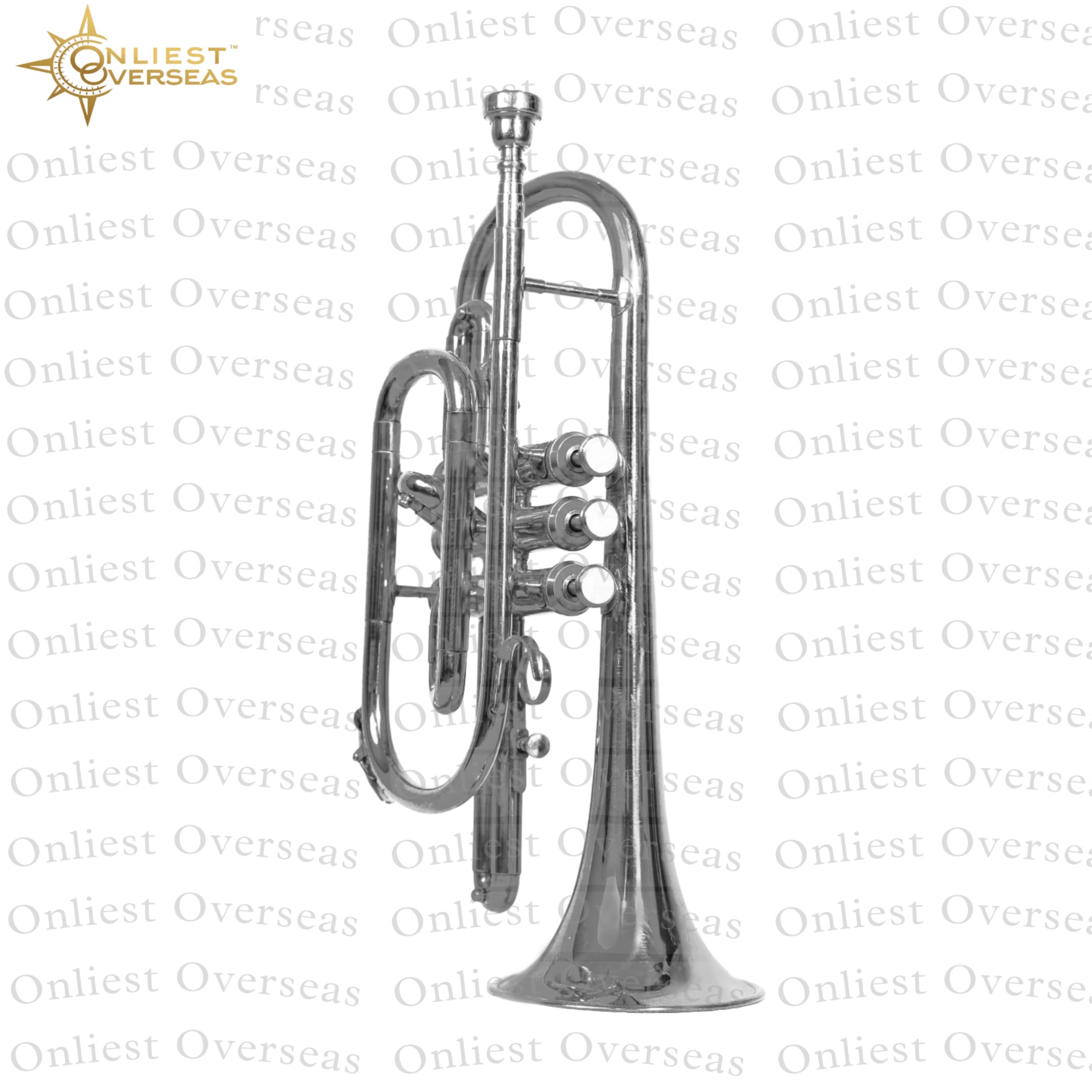 Juego de cornetas de latón Bb | Cornet de banda compacta con válvulas de pistón suaves, tubo de plomo de cobre fósforo | Incluye boquilla, kit de limpieza y funda rígida plateada