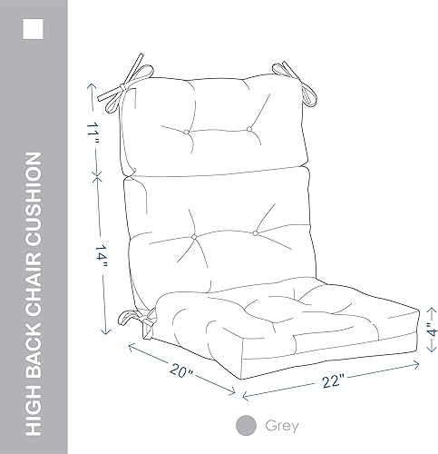 Miniatura 4 de Cojín para silla de respaldo alto para exteriores e interiores, impermeable, relleno para todo tipo de clima, asiento Adirondack de espuma de alto