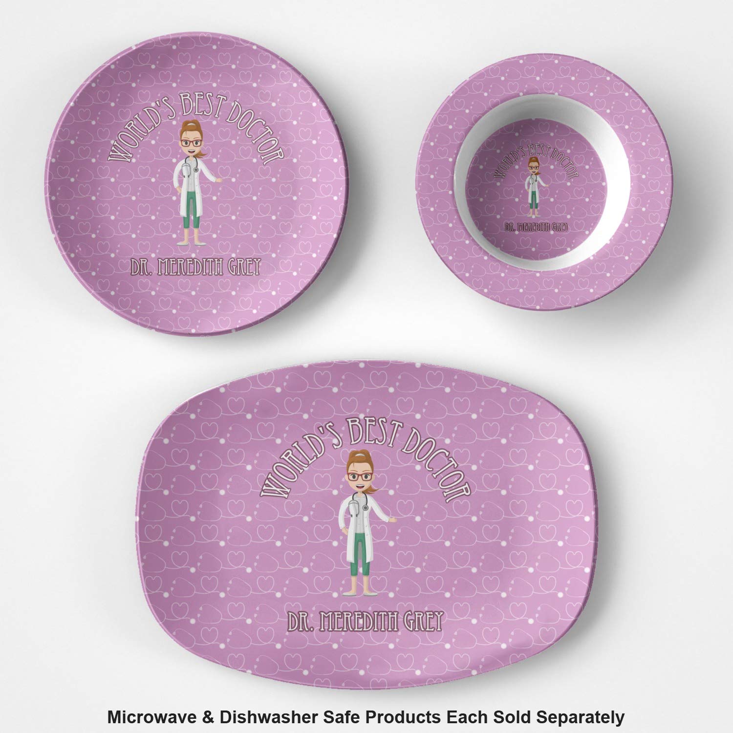 Personalized Doctor Avatar Plastic Bowl - Microwave Safe - Composite Polymer