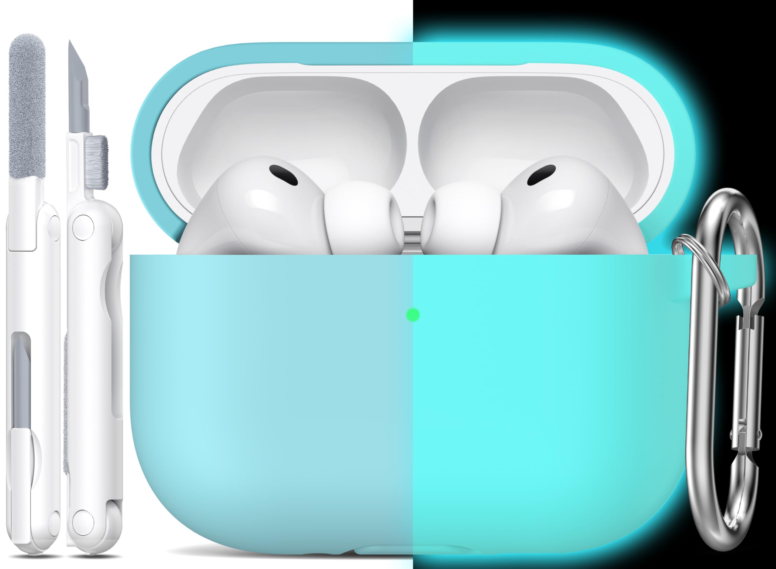 R-fun Funda para AirPods 4 con Kit de Limpieza, Case de Silicona Suave con Llavero, Funda Protectora Completa para Hombres y Mujeres, Compatible con Apple Latest Airpods 4th, Rojo — view 68