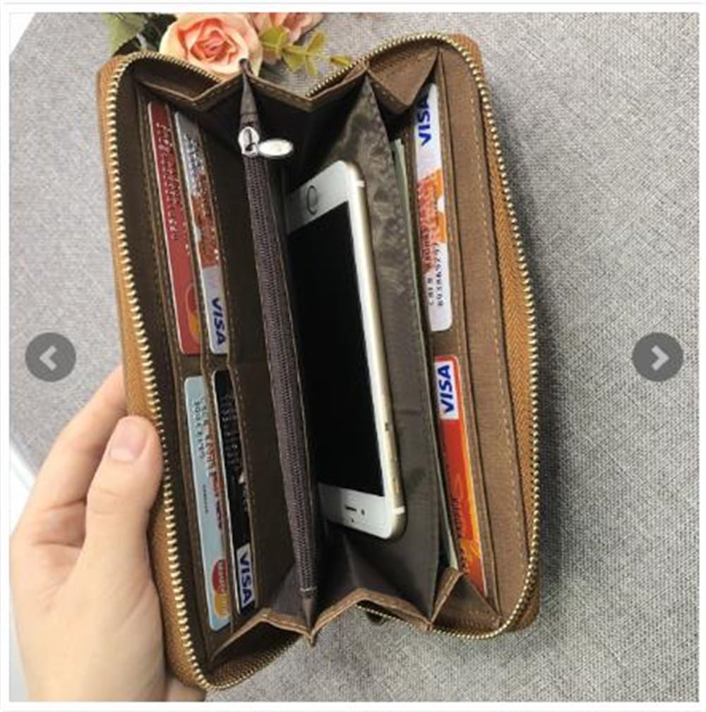 Personalized Photo Wallet Women Leather Wallet Clutch Wallet with Wristlet handba package best gift for women Christmas gifts(Light Brown Single Side) - Image 2