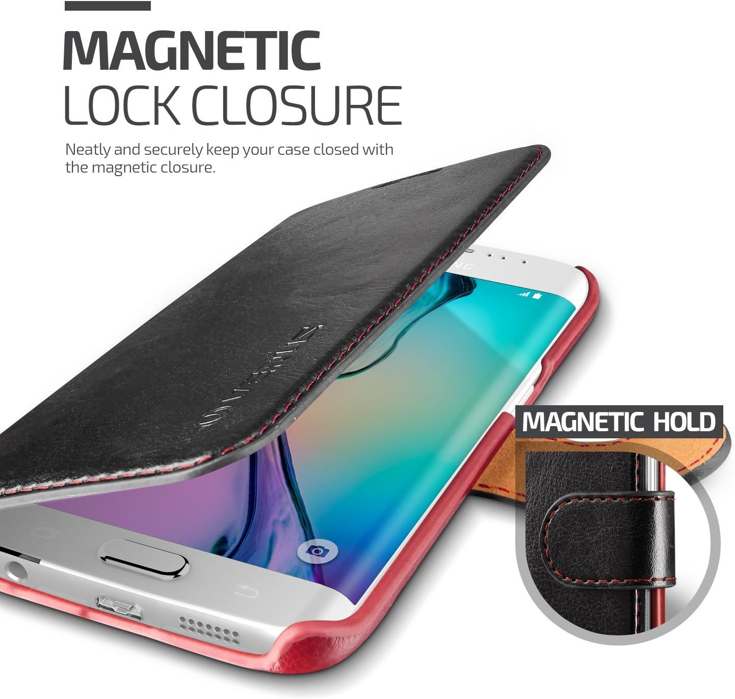 Galaxy S6 Edge Case, Verus [Layered Dandy][Black] - [Premium Leather Wallet][Slim Fit] For Samsung Galaxy S6 Edge