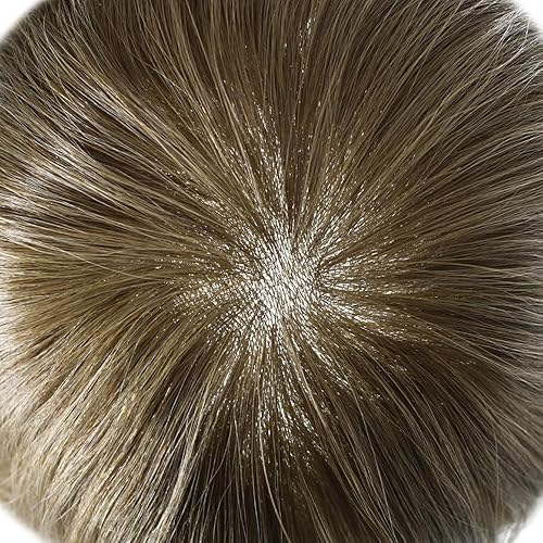 Miniatura 139 de Ultra Thin Skin Mens Toupee Real Human Hair Replacement System Toupee For Men Hair Pieces 8x10Inch Hair Pieces For Men Hair Prosthesis V-Loop 90%