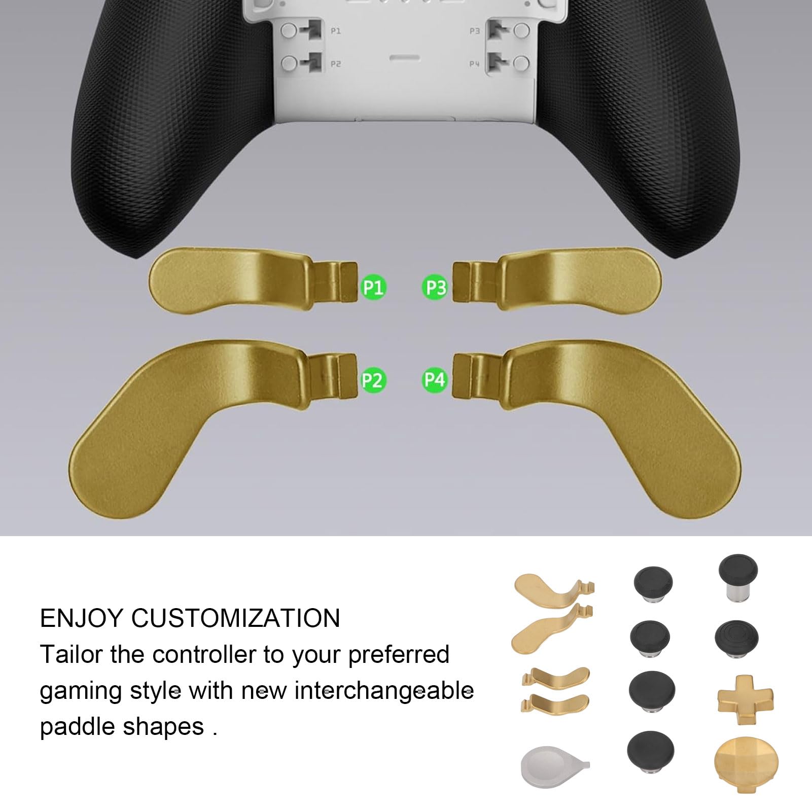 BONKZEBU Metalowe Drążki do Sterowania Szeregowego, 6 Joysticków ze Stali Nierdzewnej z 4 łopatkami i 2 Podkładkami D do Kontrolera Szeregowego i Podstawowego, Zawiera stację ładującą i