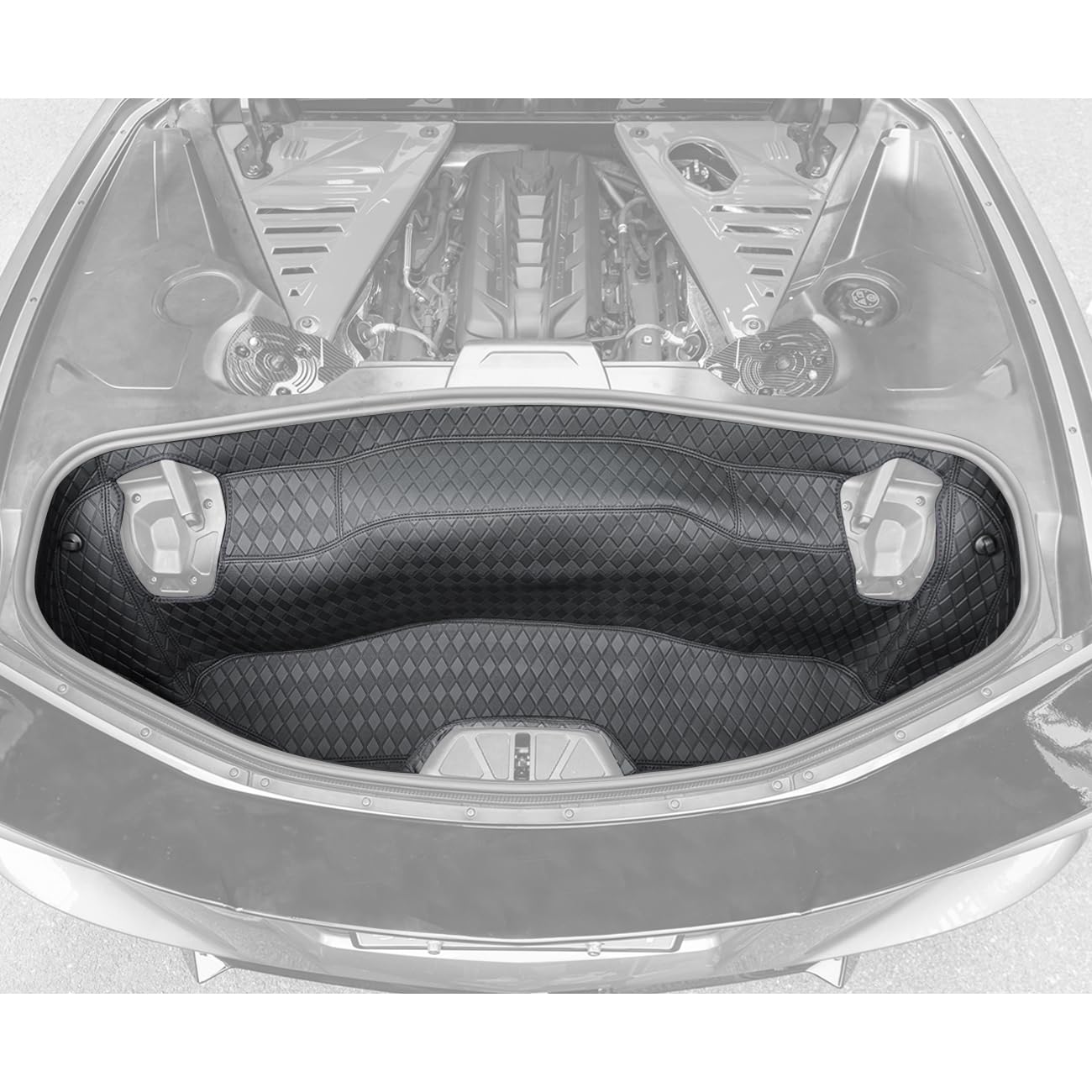 MSIZOY Rear Trunk Storage Compartment Cargo Mat Liner Compatible with for Chevy Corvette C8 Coupe 2020-2024 Accessories All Weather Anti-Scratch