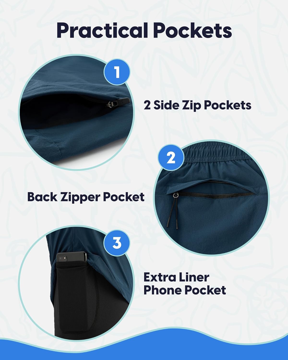 maamgic Mens Swim Trunks 5" with Compression Liner Stretch Quick Dry Swim Shorts Swimming Trunks Bathing Suits - Image 4