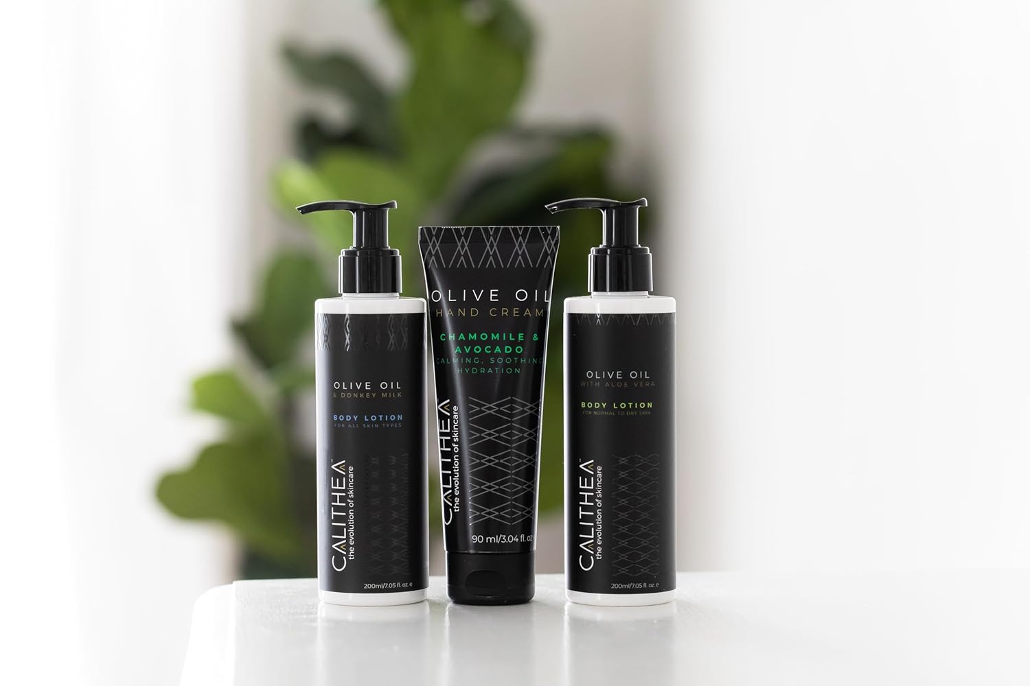 Calithea Endless Hydration Bundle: Donkey Milk Body Lotion, Aloe Vera Body Lotion, Chamomile & Avocado Hand Cream for Deep Moisturizing and Skin Nourishment