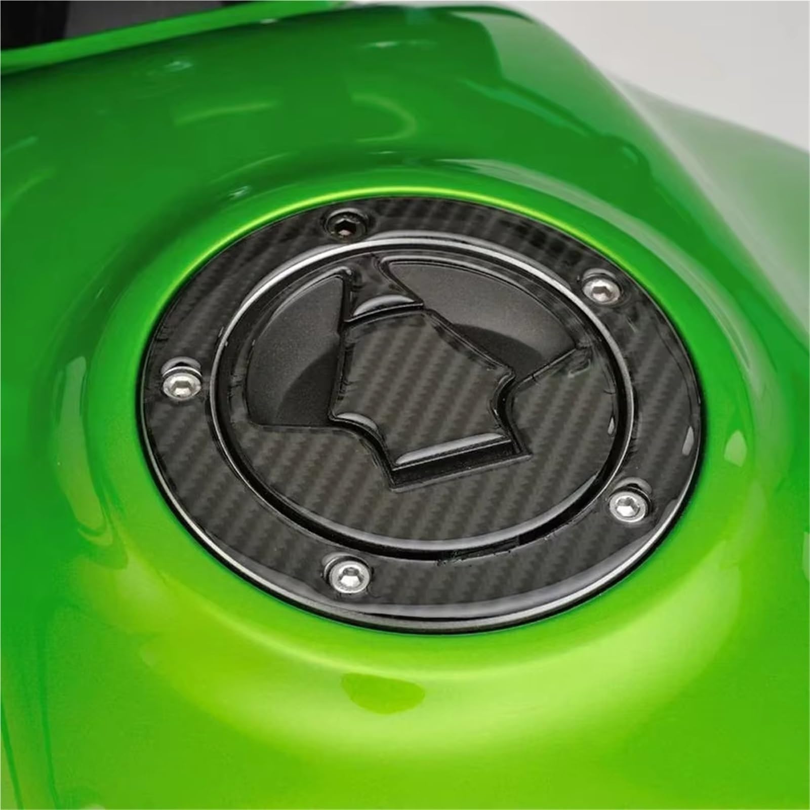 Motorrad Tank Pad Motorrad-Tankdeckel-Aufkleber Für Für ER-6N 2009–2015 | Aufkleber-Set Für -Modifikation, Kraftstofftankdeckel, Transparentes Kohlefaser-Erscheinungsbild(Black)