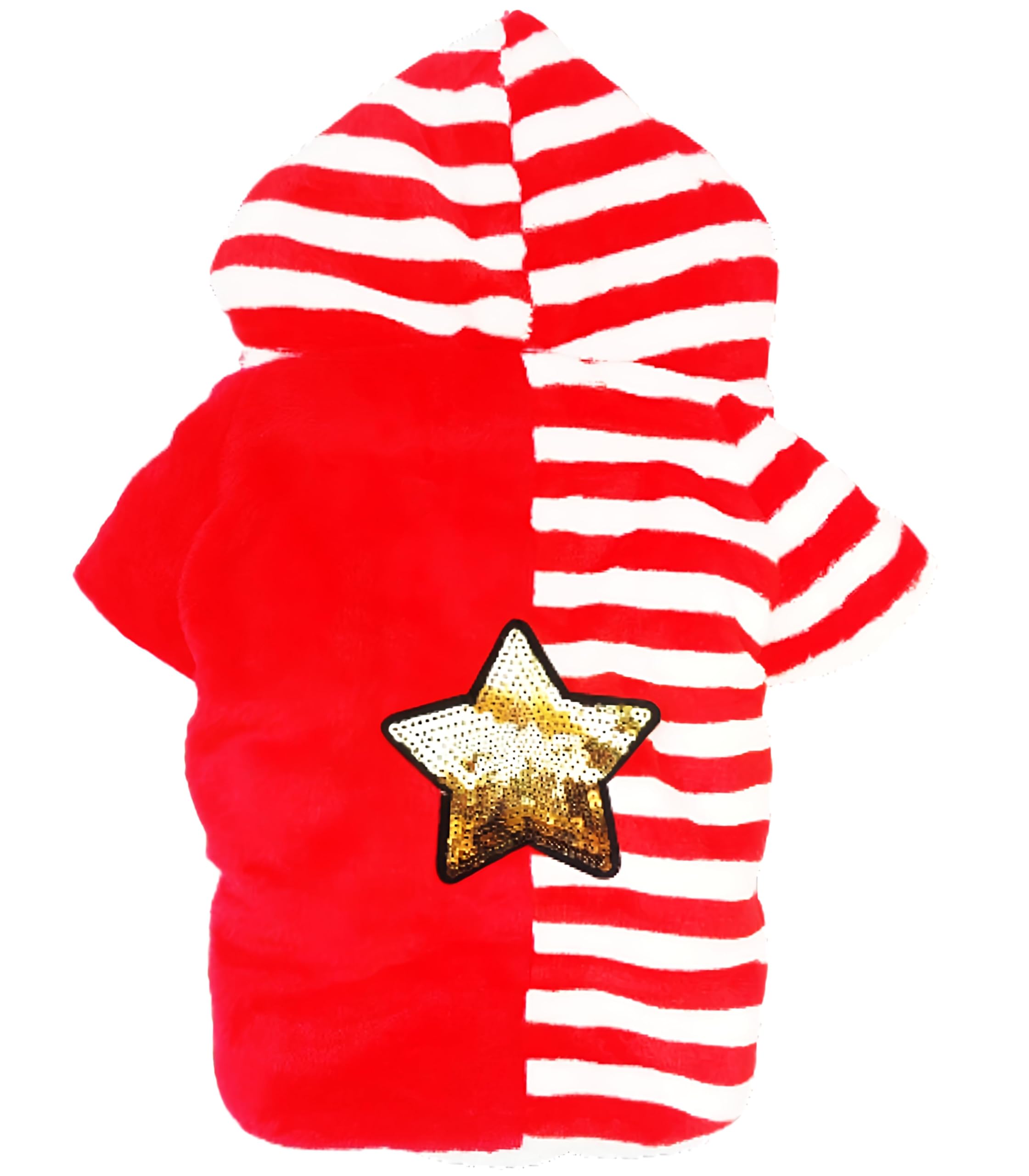 Petlicious & More® Design - Star Dogs Winter Hoodie for Dogs, Soft Fleece Puppy Clothes Doggie Shirt Winter Outfits Sweatshirt for Small Dogs, Puppies & Cats (Size - 14 Inches, Color - Red) 3
