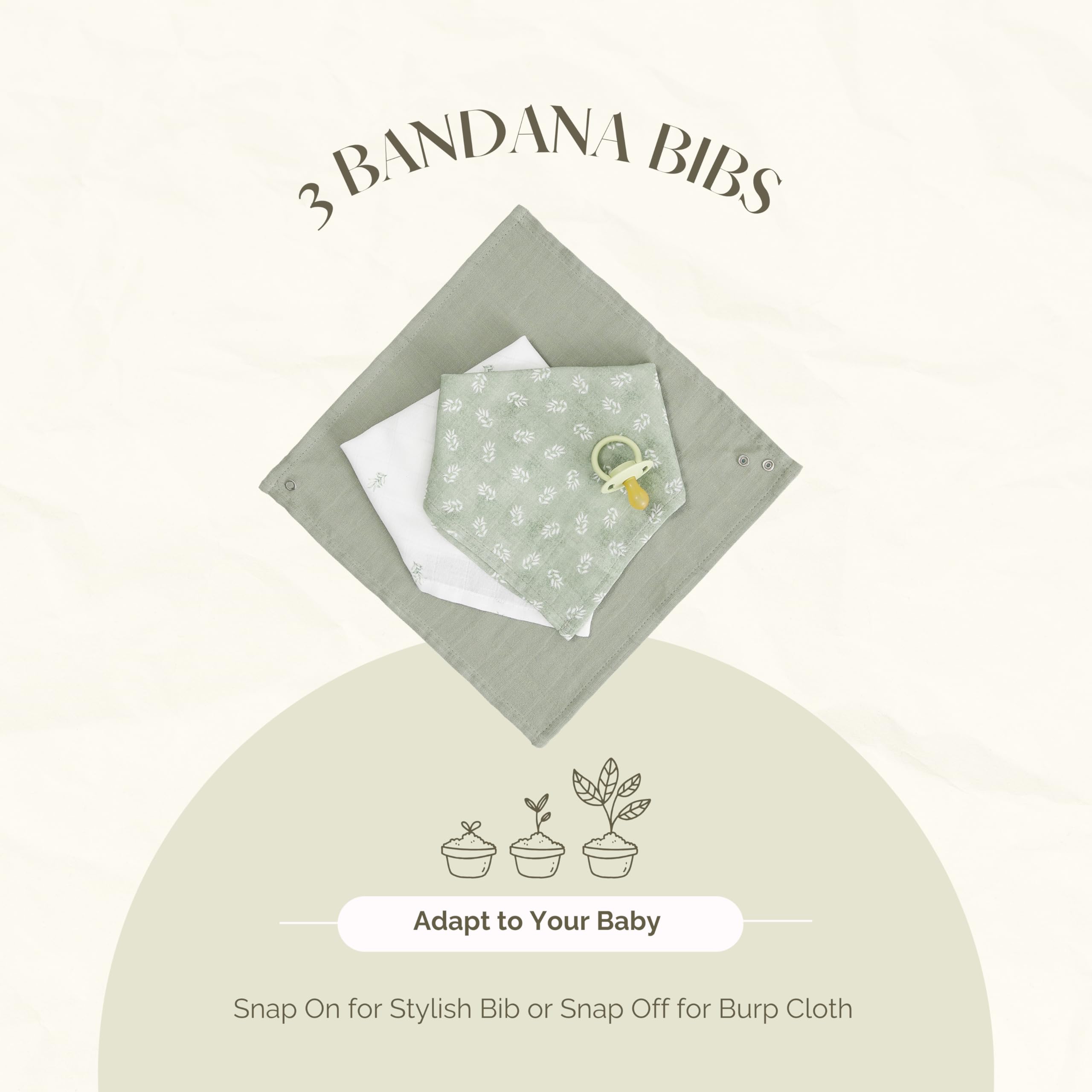 TEOS EMPORIUM 4,3,2,1,GO! - 100% Organic Muslin Cotton, Sage Green, 0 - 12 months - Image 4