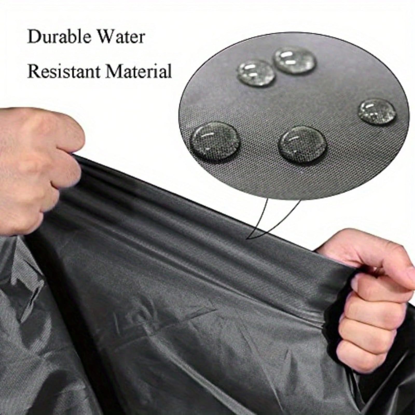 Copertura per Mobili da Giardino Impermeabile, 150x100x100cm/LxWxH Tutte Le Taglie Copertura Tavolo Esterno Rettangolare, Antivento Anti-UV, con cinturino antivento e coulisse regolabile