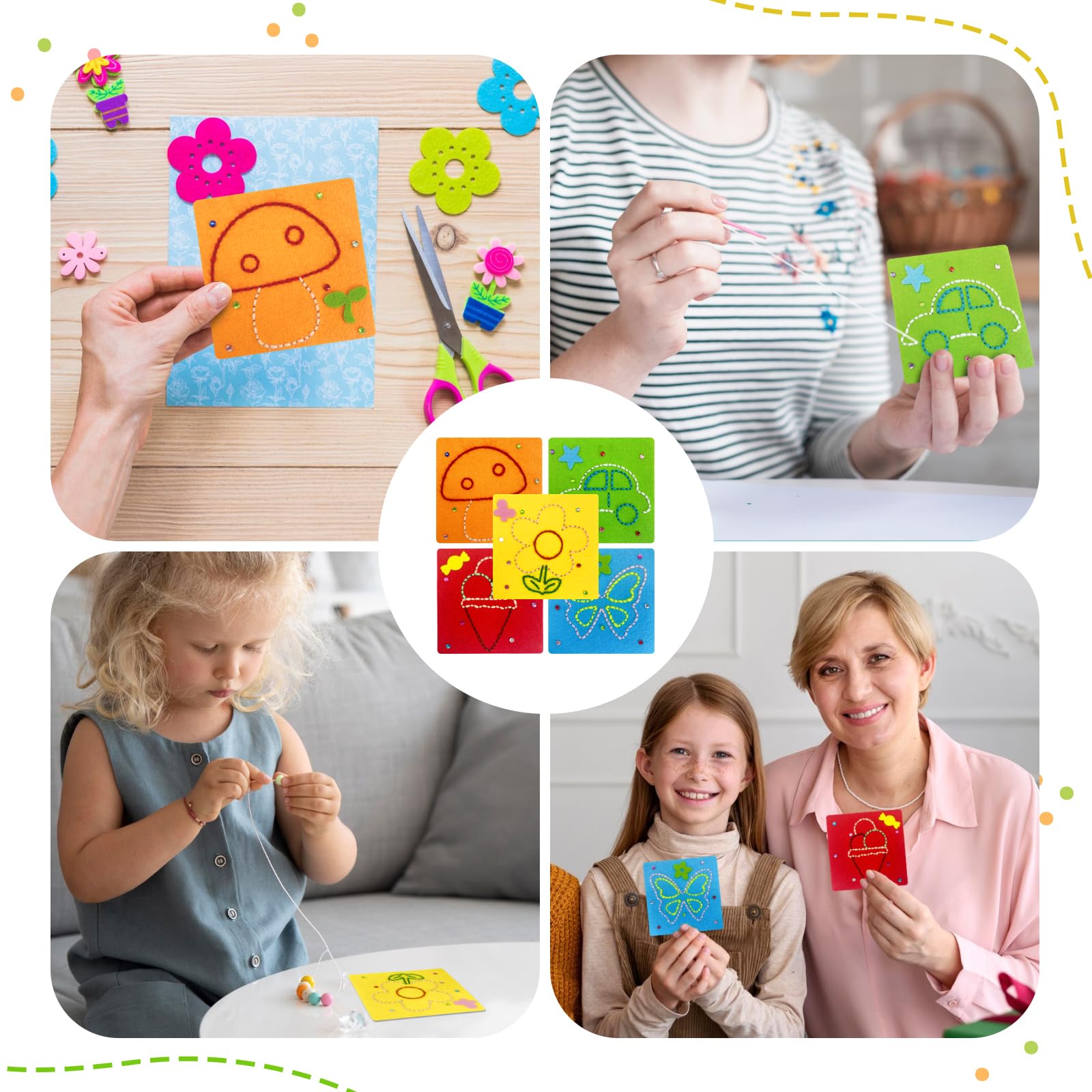 Kit de couture 5 pièces pour enfants, premier kit de couture pour filles, tissu feutre fait main, plaisir de coudre, pour les enfants âgés de 3 à 12 ans, pour aider à améliorer leur créativité et leur