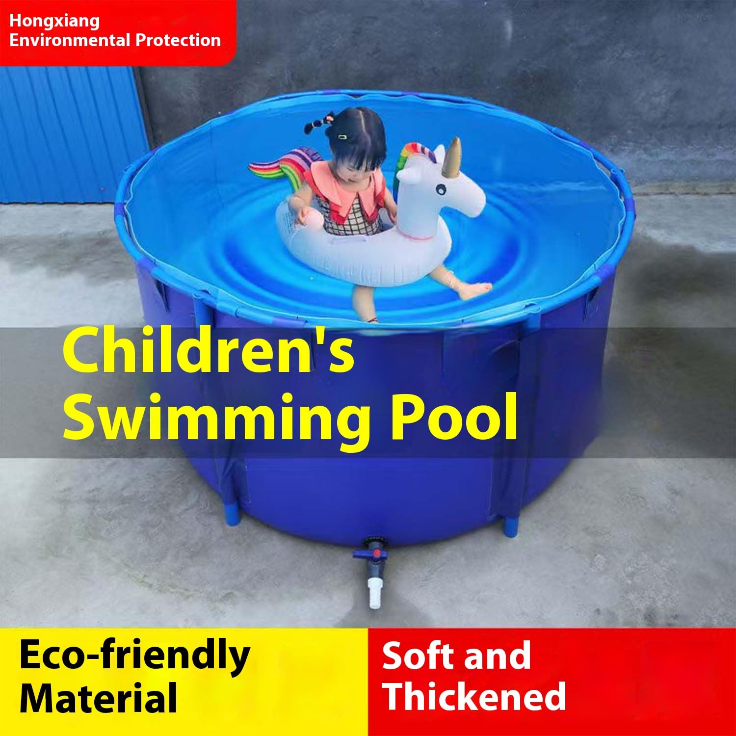 Grande stagno rotondo per pesci in tela di PVC, serbatoio per acquario esterno con staffa, piscina temporanea per acquacoltura e irrigazione, 2,5 x 1 m