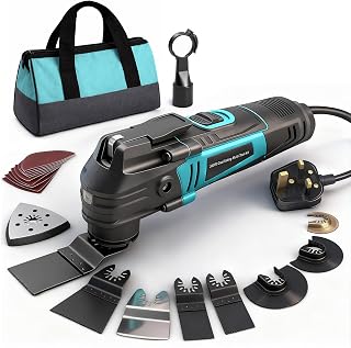 300W Multi-Tool for Home Renovation, Quick-Fix Oscillating Saw with 15 Attachments, Variable Speed & Vibration Reduction Handle for Woodworking, Flooring, and Metal Cutting