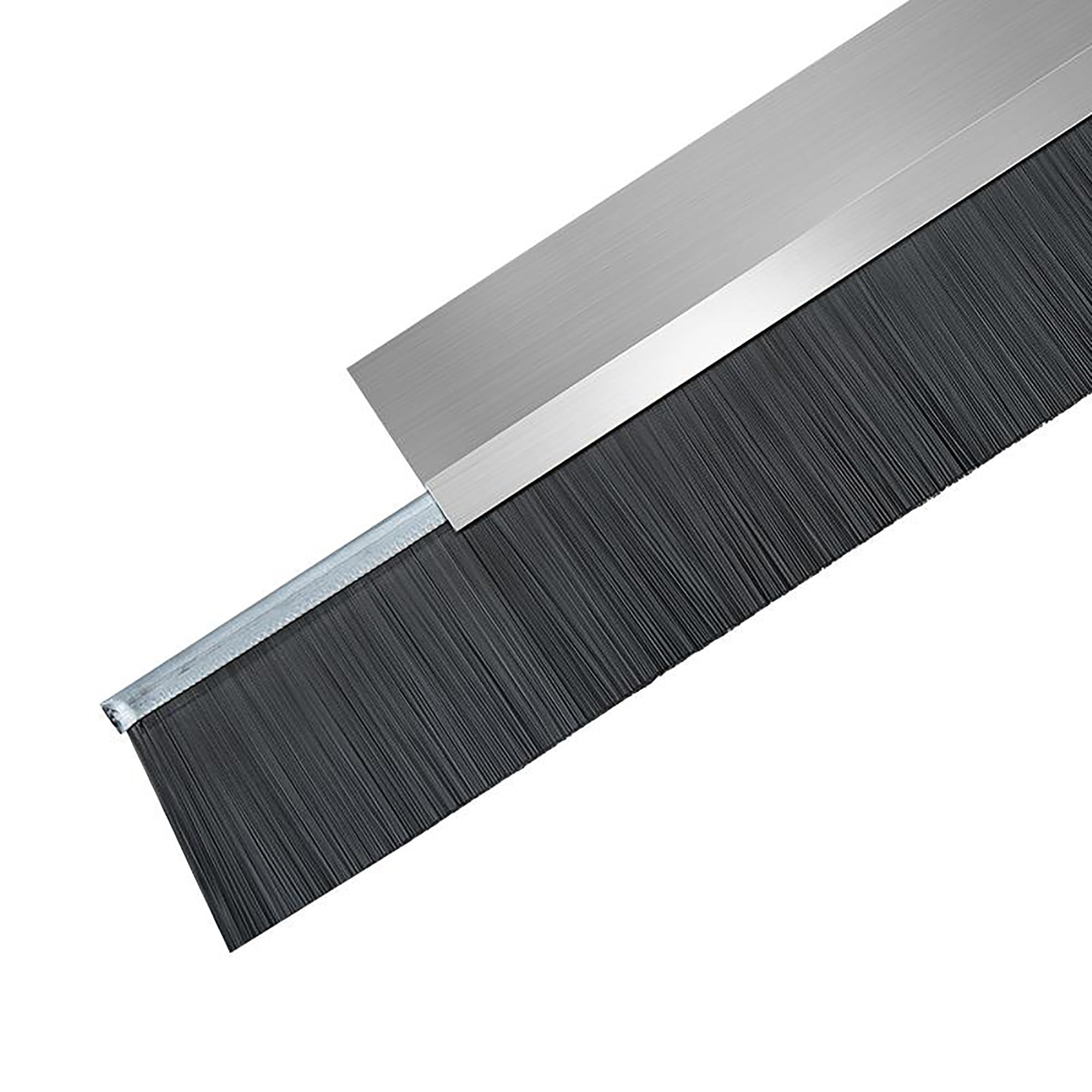 Door Brush Strip, Aluminum Alloy Strip Brush Sweep Weatherstrip Stripping Multicolor Multiple Sizes(F,3cm/1.2in)