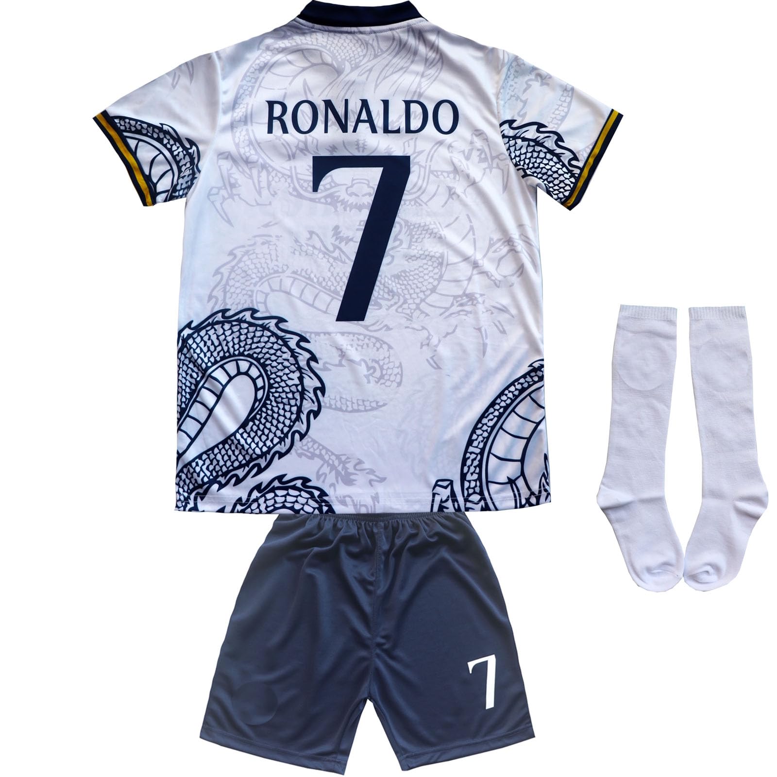 Madrid Ronaldo #7 No Special Edition Kids Soccer Jersey Kit Set Socks Short Youth Sizes