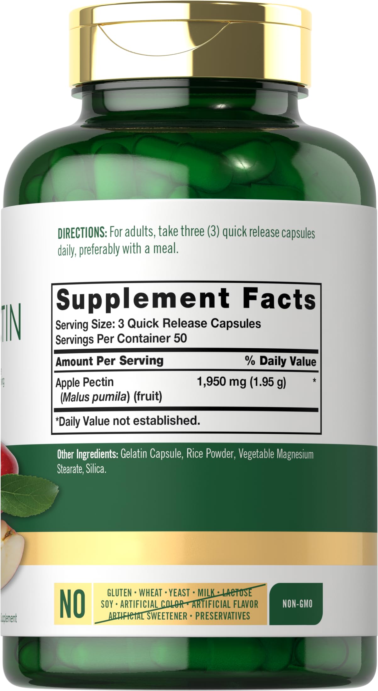 Carlyle Apple Pectin Capsules | 1950mg | 150 Pills — Amazon image 2