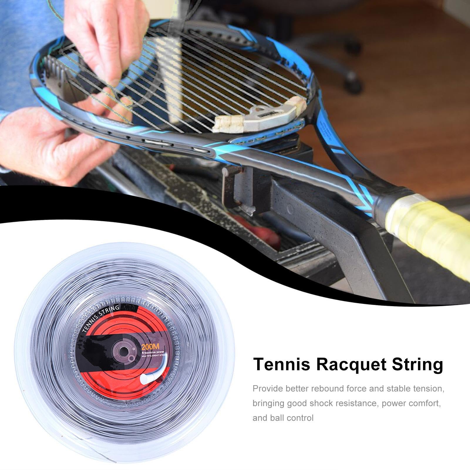 Mulinello da tennis, corda sintetica di alta qualità, per racchetta da tennis, multifilamento, in poliestere, ad alte prestazioni, per controllo della rotazione, per giocatori di tennis, allenatori e