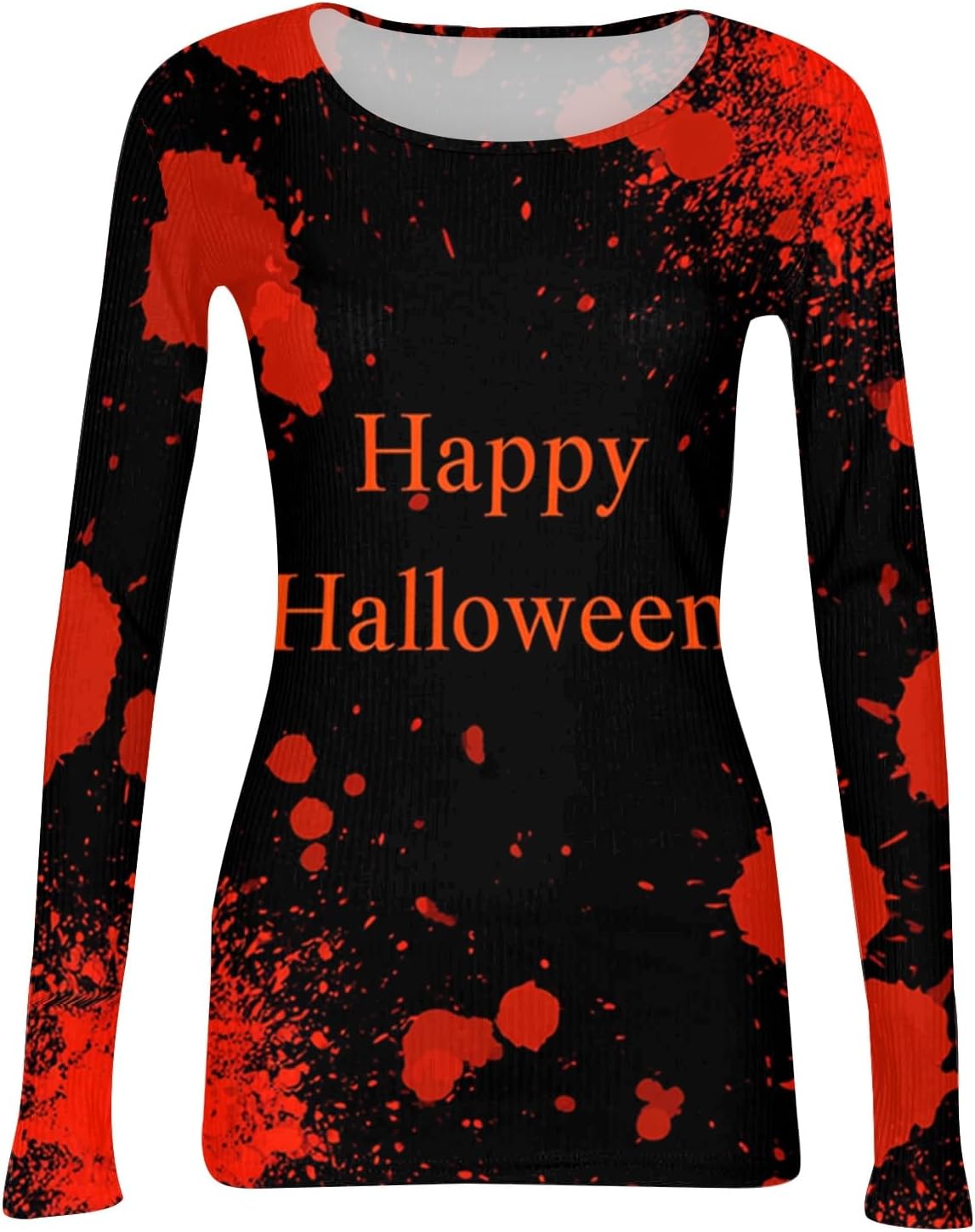 Women's Halloween Fall Long Sleeve Crewneck Graphic T Shirts | Plus Size Cotton Tops, Funny Tshirts for Women, Blouses for Women Business Casual, Clothes for Women Summer,