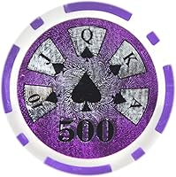 Vista 6 de Brybelly Hi-Roller - Chip de póquer pesado compuesto de arcilla de 0.49 oz, paquete de 50