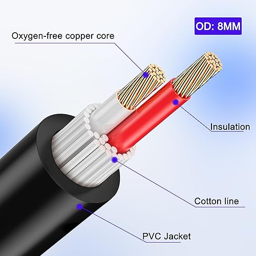 Miniatura 6 de MEIRIYFA Cables de altavoz profesional de Speakon a 14 de pulgada, macho Speakon a hembra de 14 de pulgada, cable de altavoz con bloqueo giratorio