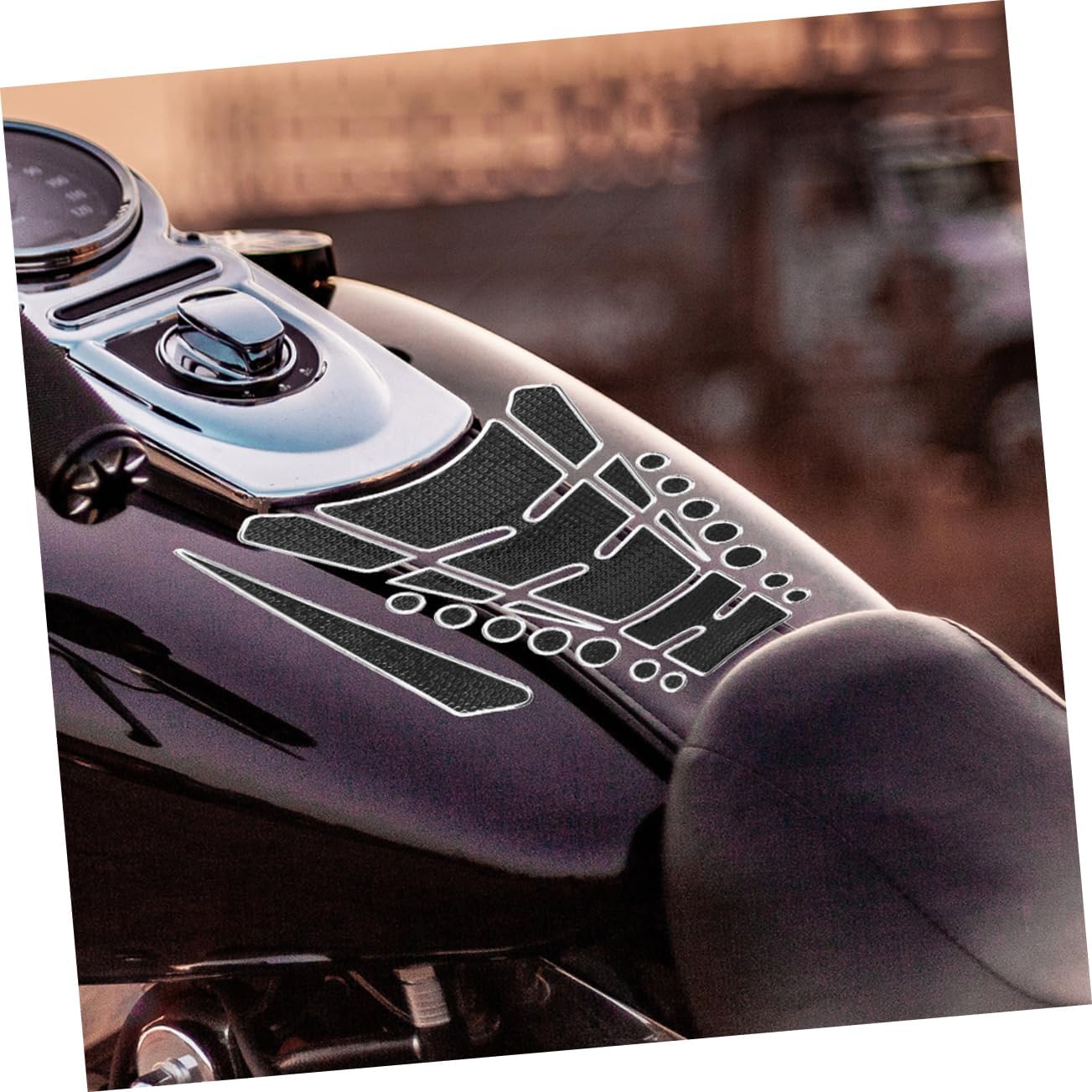 VOSAREA 2pcs Motorcycle Tank Covers Gas Cap Sticker Fuel Tank Decal Easy DIY Install Multiple Styles