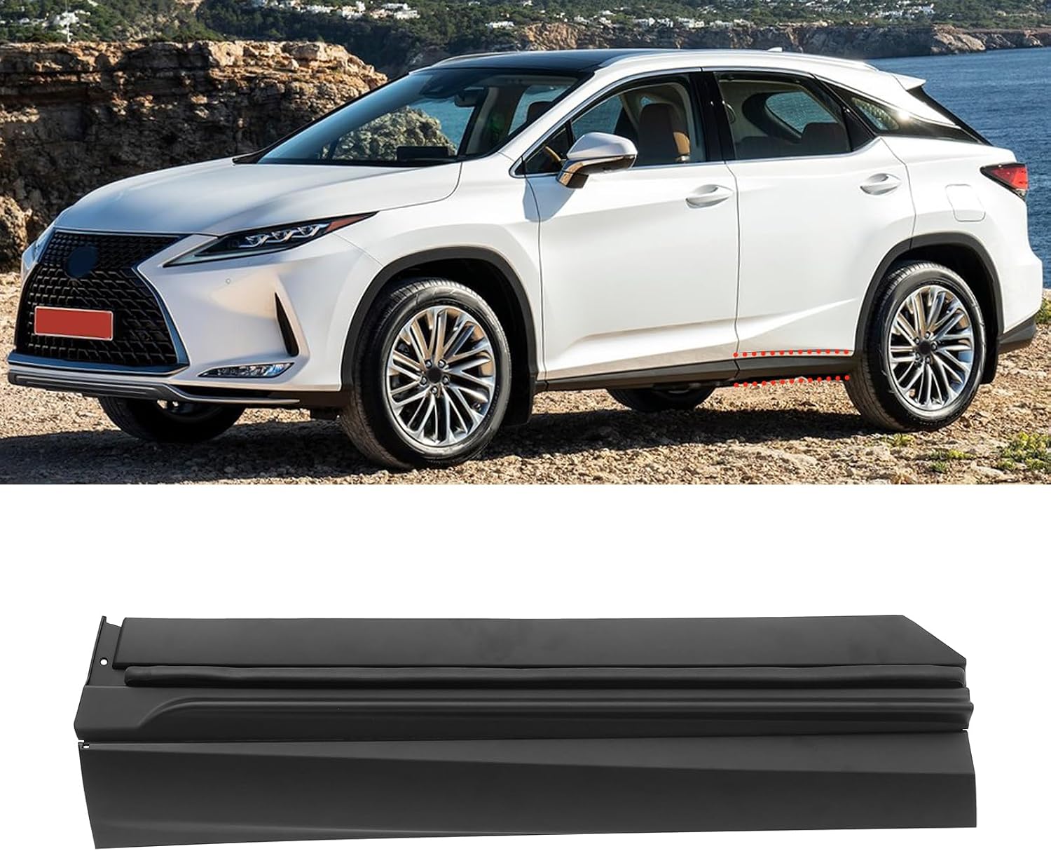 Rear Left Door Lower Molding Trim Panel Fit for Lexus RX 2016-2022 | Replace for 75076-0E100,Driver Side