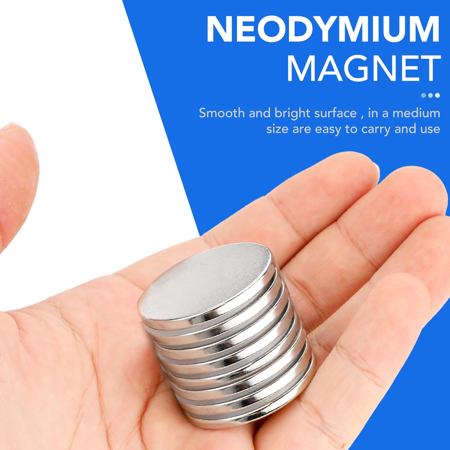 Super Strong Neodymium Disc Magnets with Double-Sided Adhesive, Powerful Permanent Rare Earth Magnet Fridge, DIY, Building, Scientific, Craft, and Office Magnets, 1.26 inch D x 1/8 inch H - 24 Packs