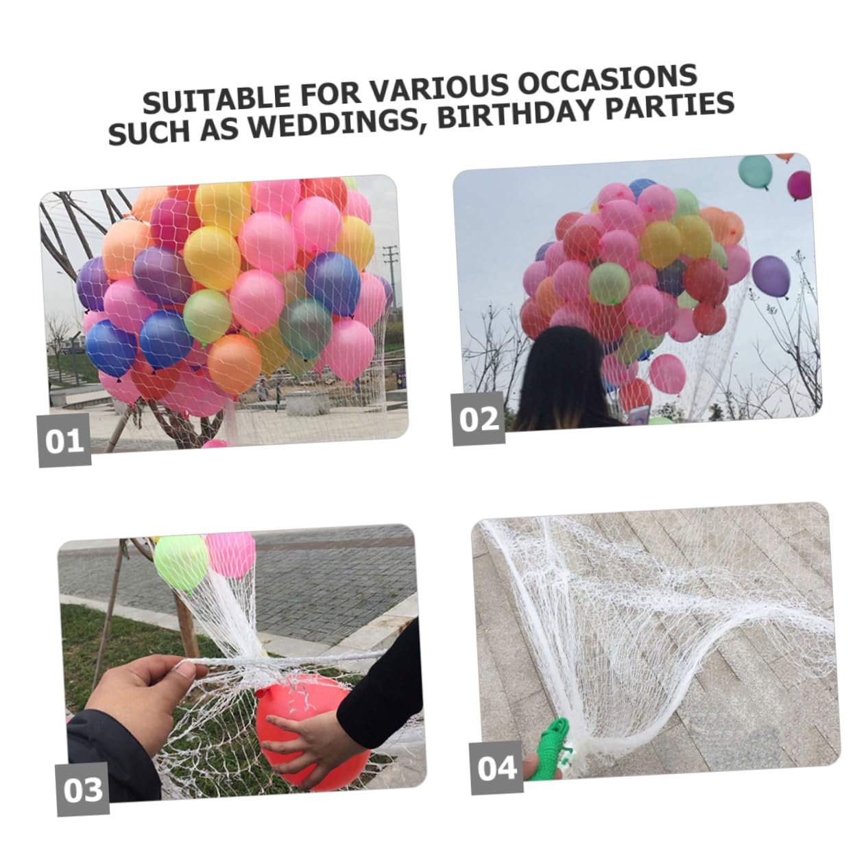 Weißes Ballonfallnetz aus Kunststoff zu 1000 Luftballons Sicher und Installieren für Geburtstagsfeiern und Kommerzielle Veranstaltungen
