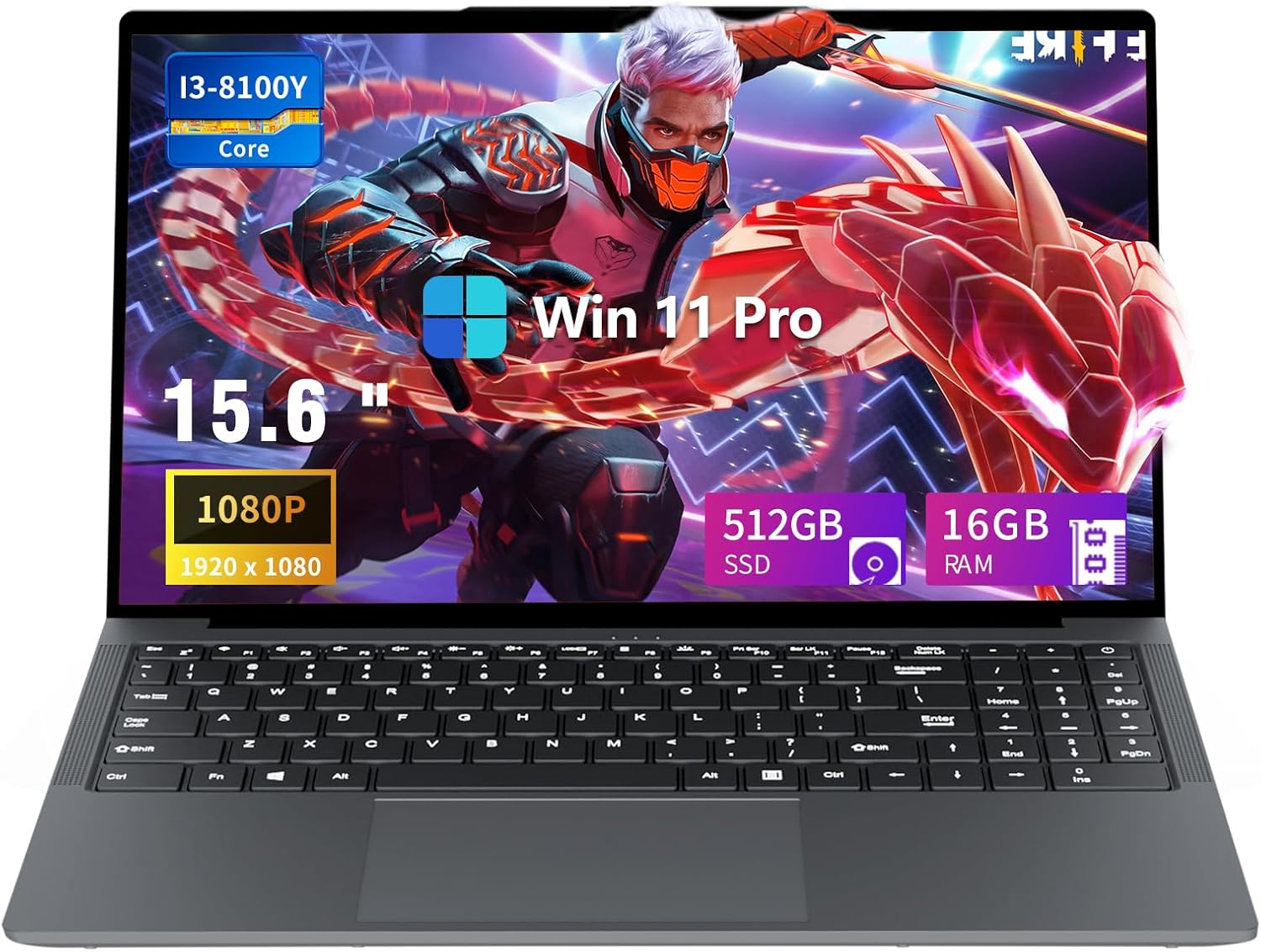 Gaming Laptop i3, 15.6 inch Laptop Computer Up to 3.4GHz, 2025 Laptops with 16GB RAM 512GB SSD, WiFi 2.4G/5G, BT5.0, FHD 1080P, 180 Degree Angle, HDMI, Lap top for Student Business Work