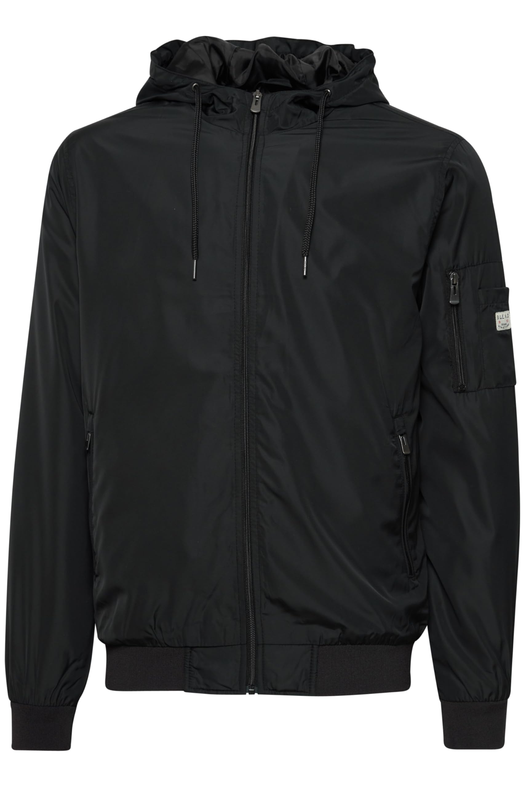 B Blend Men's Black (70155) Blend Razy Between-Seasons Jacket Outdoor Jacket With Hood, Size:m, Colour: