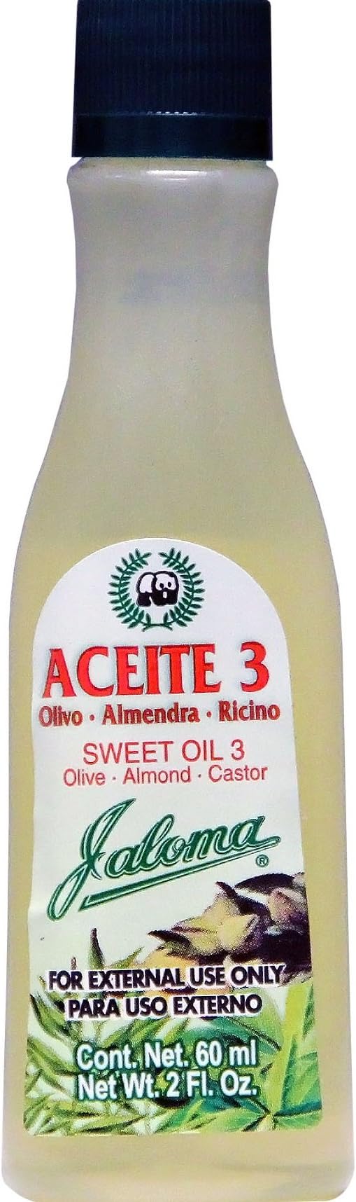 JalomaHair Styling Oil 3 - 2 Fl Oz (6E+1 milliliters) - Hair Treatment and Skin Moisturizer with Olive Oil, Almond Oil, and Castor Oil - Hair Styling Agent