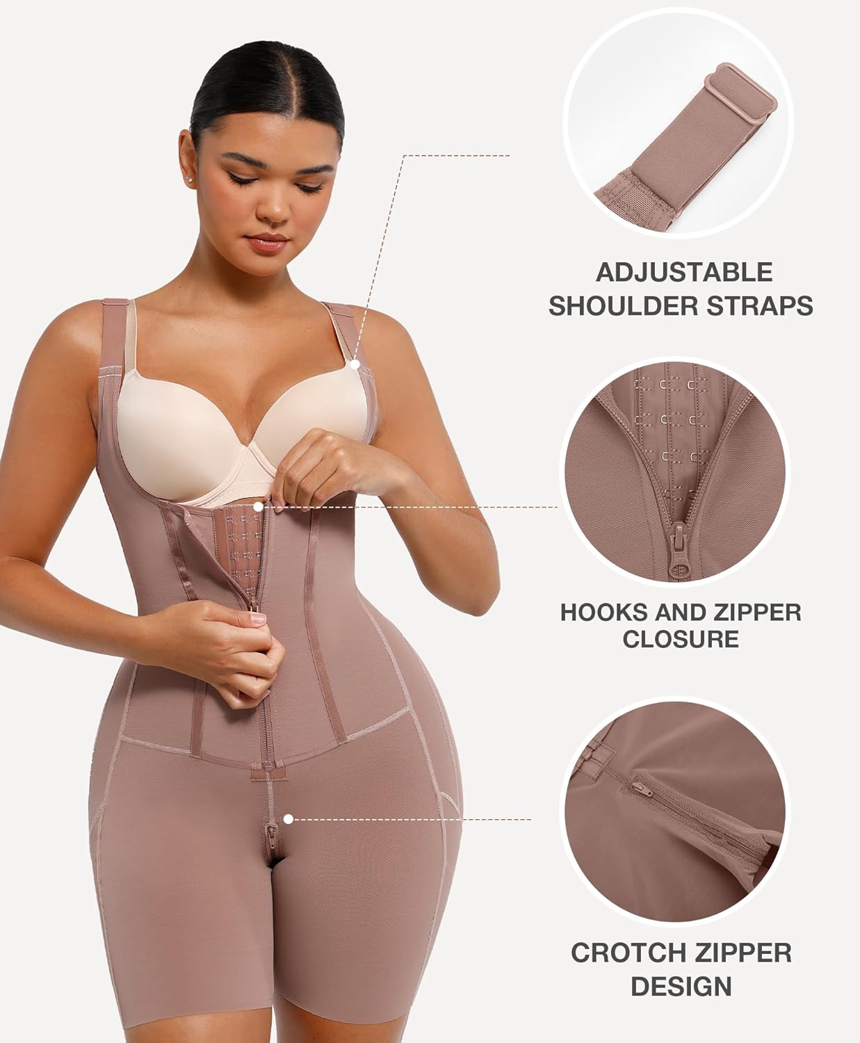 Lover-Beauty Fajas Colombianas Moldeadoras Shapewear for Women Tummy Control Postpartum Body Shaper with Zipper Crotch - Image 2