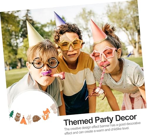 Miniatura 6 de 2 pancartas creativas colgantes de animales para decoraciones de fiesta de cumpleaños, fácil de instalar, reutilizables, banderines de dibujos