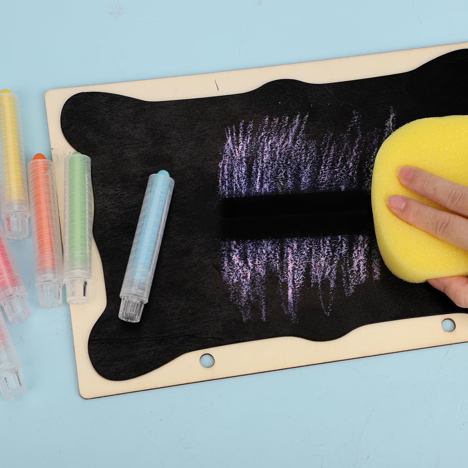 TIESOME Craie Sans Poussière Pour Enfants - 12 Craies Lavables Non Toxiques Pour Tableau Noir