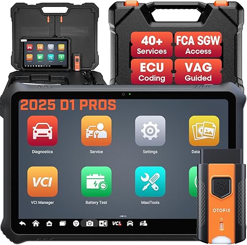 OTOFIX Escáner de diagnóstico de codificación D1 PROS ECU, herramienta de escaneo bidireccional, 2 años de actualizaciones, FCA Renault SGW, 5X