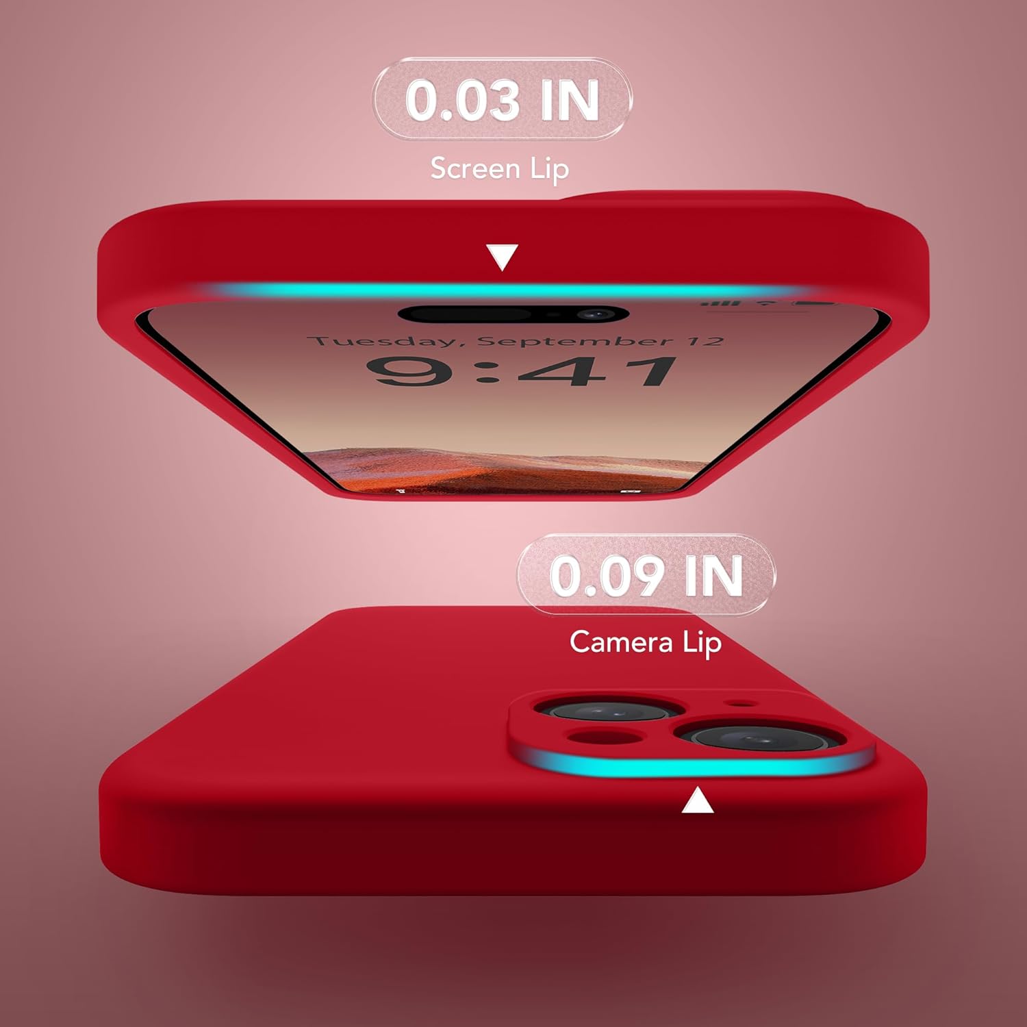 Magnetic for iPhone 13 Case, Compatible with MagSafe, [Full Camera Protection][Screen Protector] Silicone Shockproof Protective Phone Case for iPhone 13 6.1", Red - Image 6