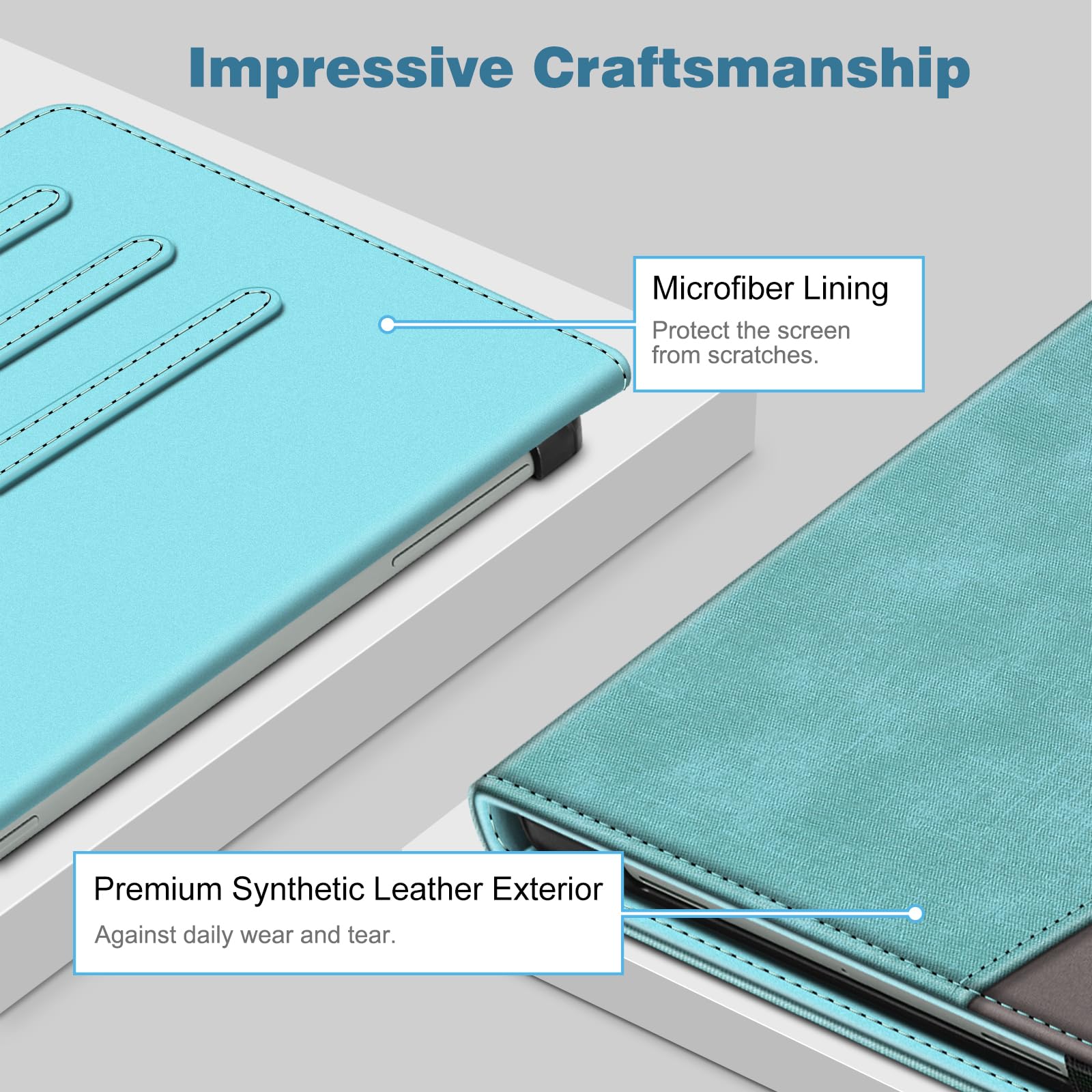 Fintie Case for Google Pixel Tablet 11 Inch 2023 Release, Multi-Angle Viewing Protective Stand Cover with Pocket & Pencil Holder Compatible with Charging Speaker Dock, Turquoise