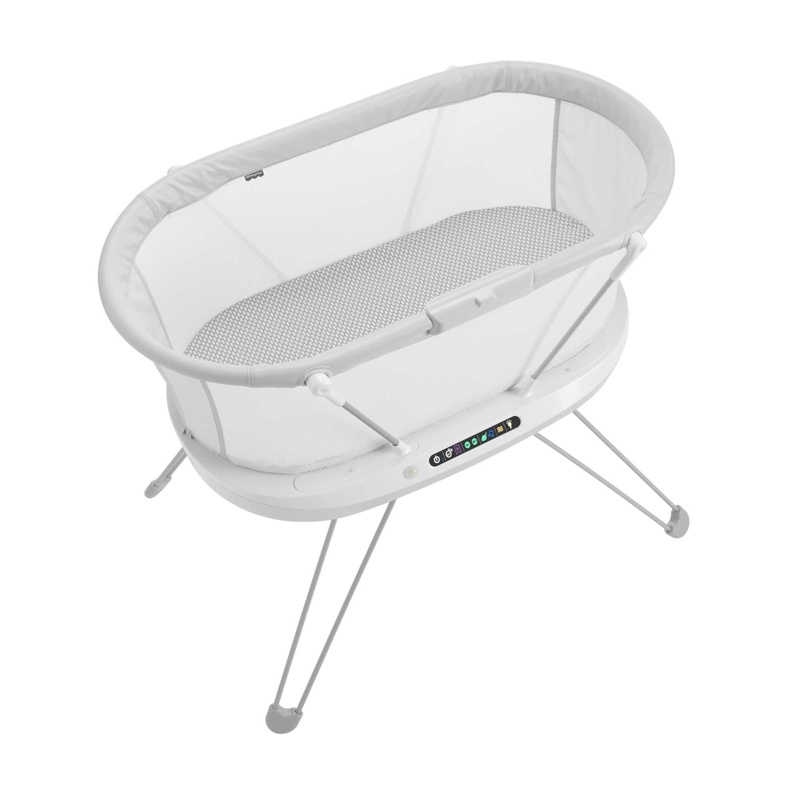 Fisher-Price Cuna Moises - Producto para Bebés - con Luces, Sonidos y Vibraciones - App Smart Connect - Regalo para Bebés de 0+ Meses, GXL76