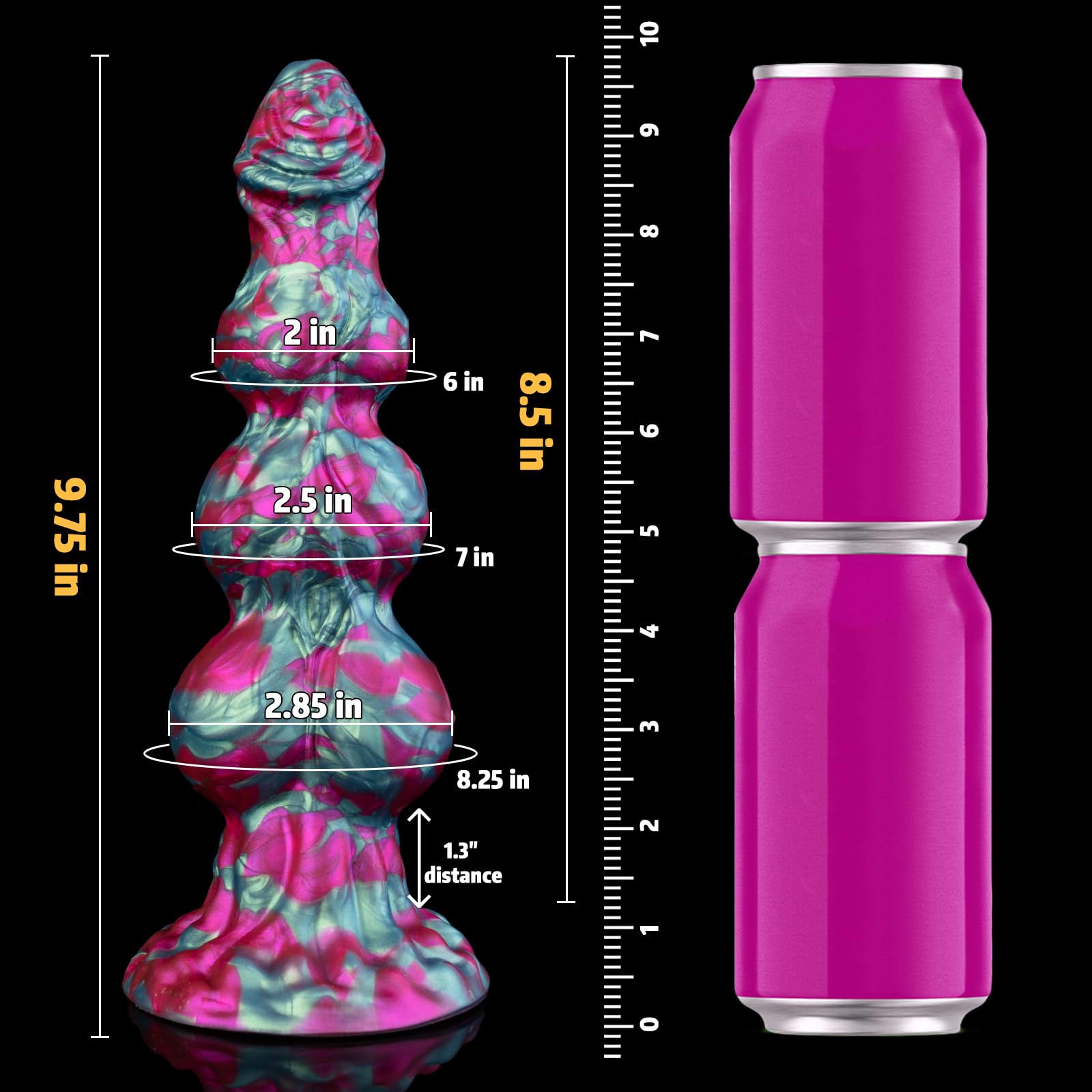 9.75" Big Knot Monster Fantasy Dildo - Huge Thick Girth Alien Dildo with 3 Knots, XL Large Anal Butt Plug Trainer with Strong Suction Cup, Adult Sex Toys & Games for Men Women Gay: Green