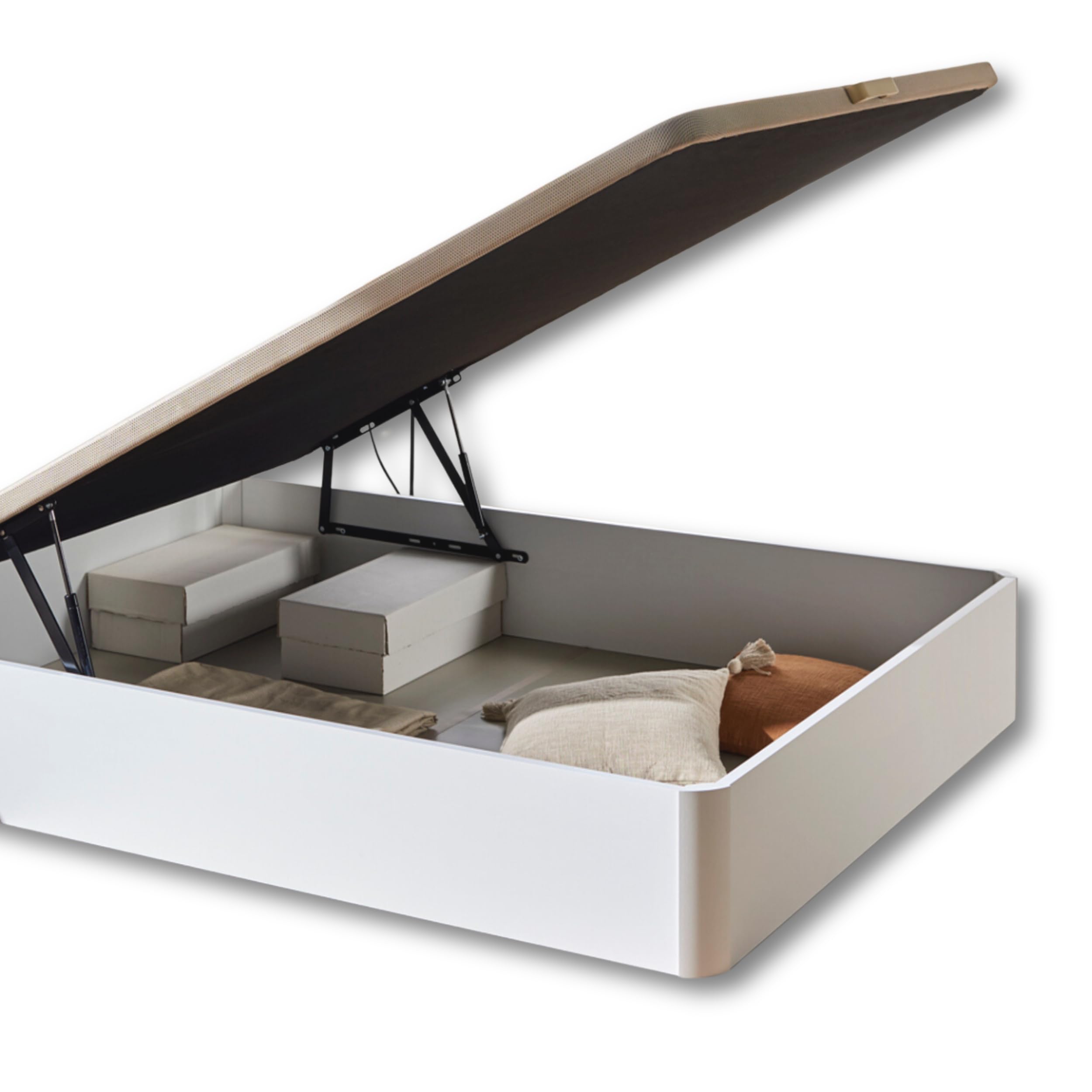 DESCANSIN - Canapé Abatible | Canape para tu Cama | Canapes Abatibles 4 Colores Disponibles | Canape para Camas Matrimoniales o Individual | Canape Gran Capacidad 28cm | Canapé (Blanco, 135x190)